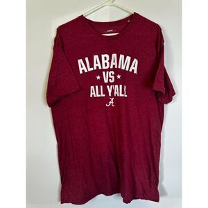 Alabama Crimson Tide T-Shirt Large Red “Alabama vs All Y’all” NCAA Football Tee